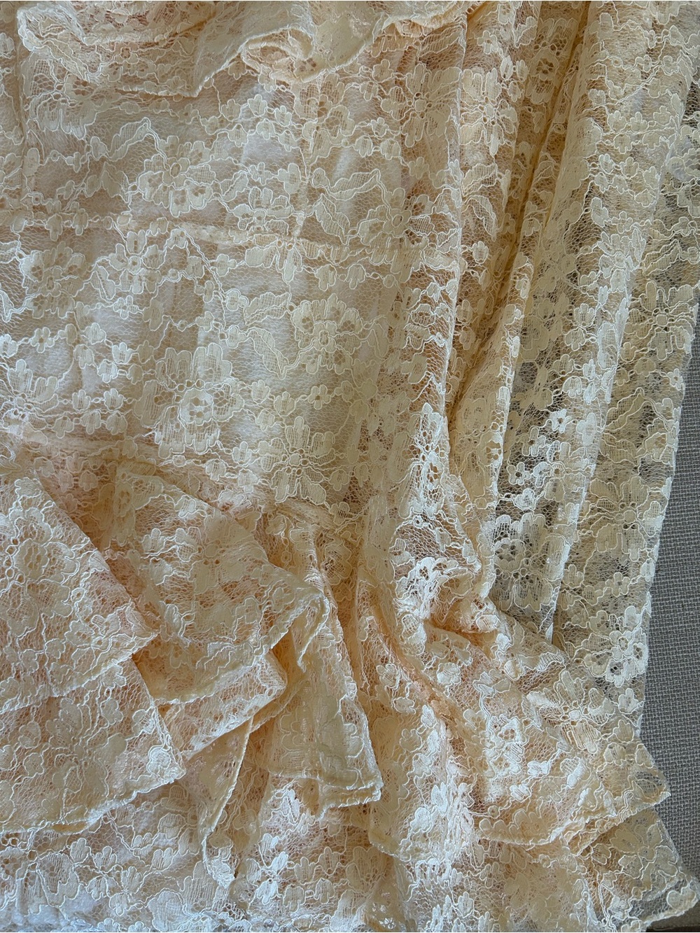 DOEN Costine Maxi Dress Vanilla Cream Lace Sheer - Picture 6 of 16